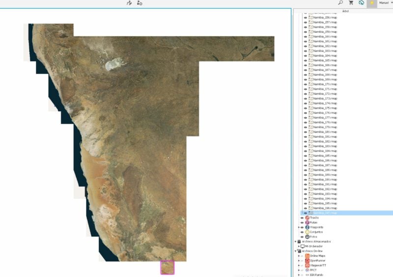 Mapas Ortofotos Nambia Africa en formato RMAP compatibles con TwoNAv, CompeGPS y OruxMaps