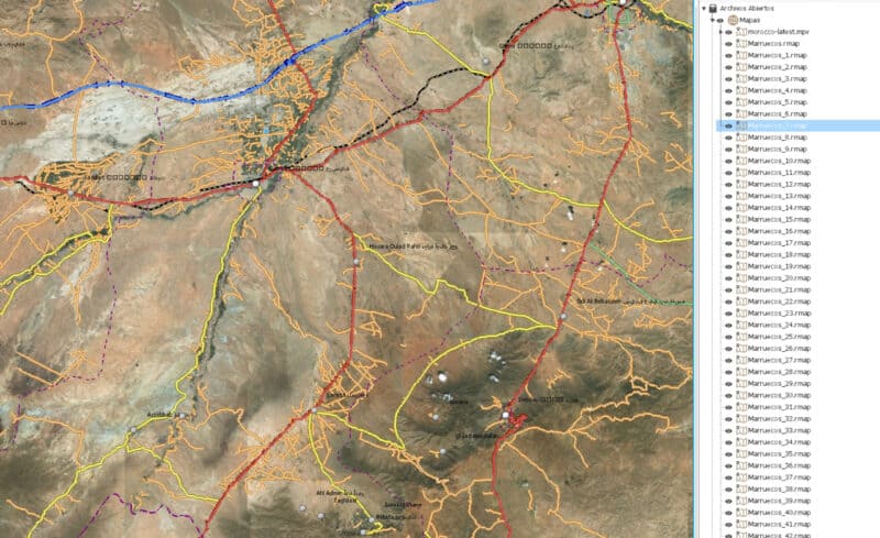 Mapa Vectorial TwoNav y CompeGps Africa Marruecos, Mauritania, Libia, Sáhara Occidental, Namivia, Argelia en formato MPV y MPVF